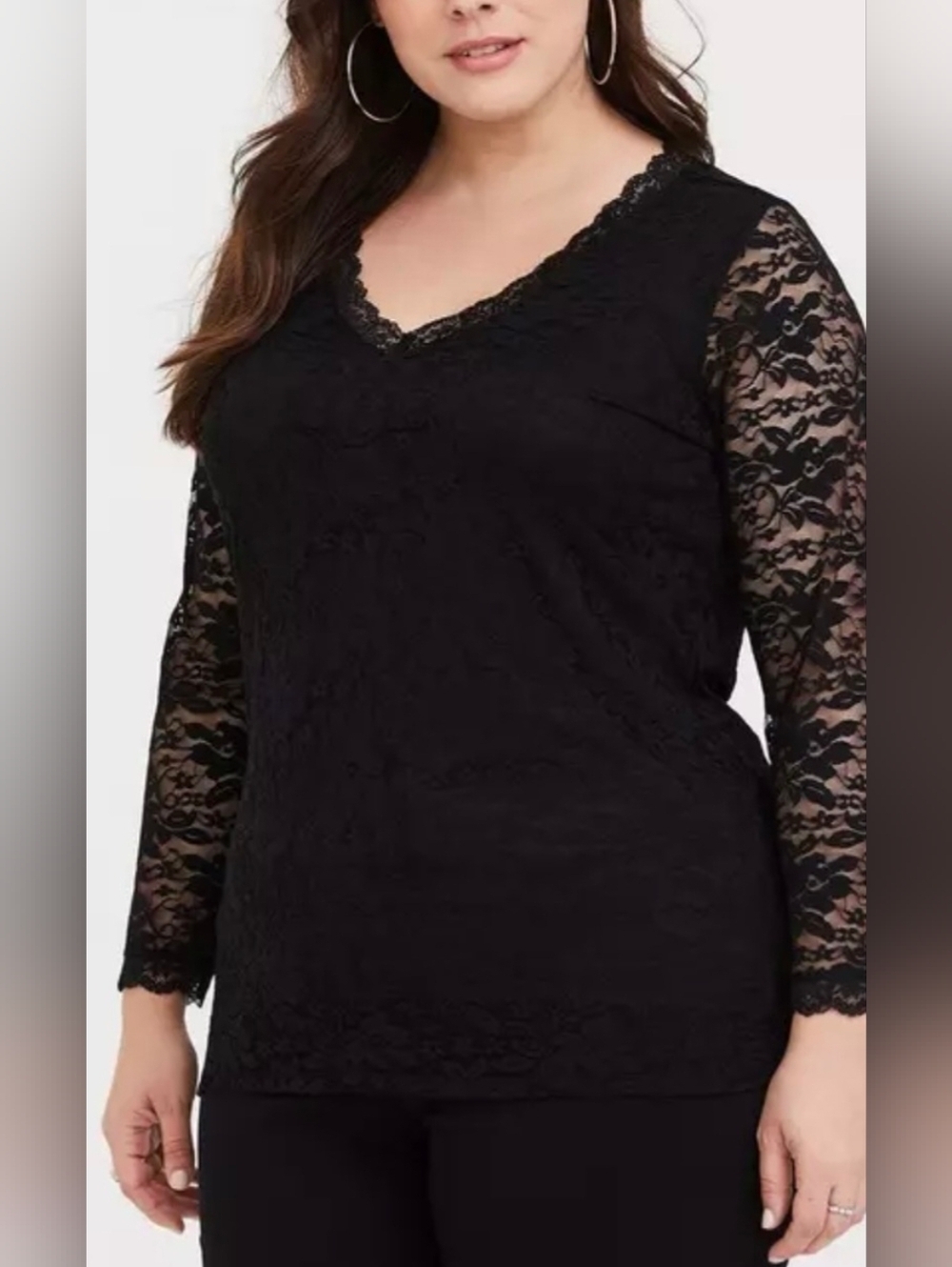 Torrid Black Lace Trim Top 1X
